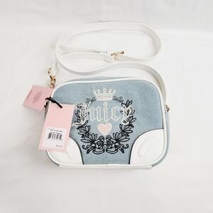 Juicy Couture Light Washed Denim Heritage Crossbody Bag
